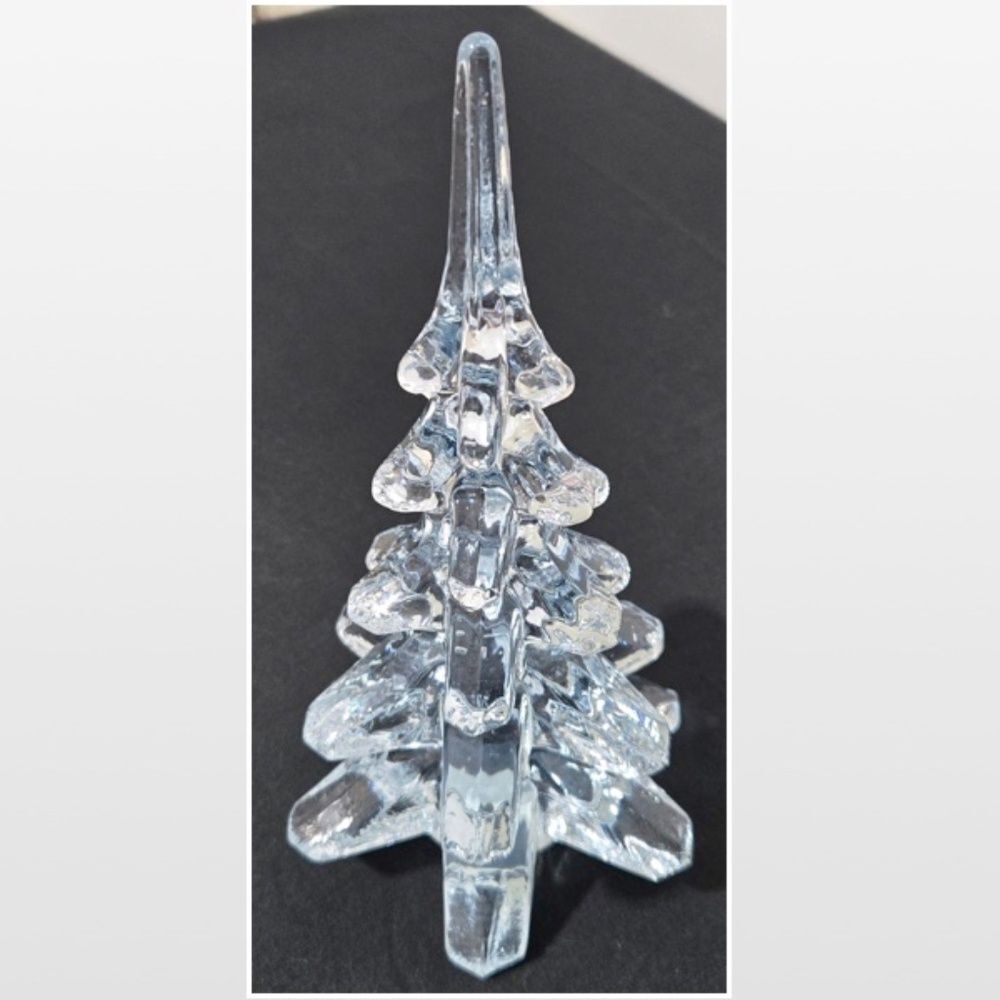 Vintage Lefton Glass Tree Clear Art 8” Figurine Christmas Pine Evergreen VTG - Picture 2 of 7